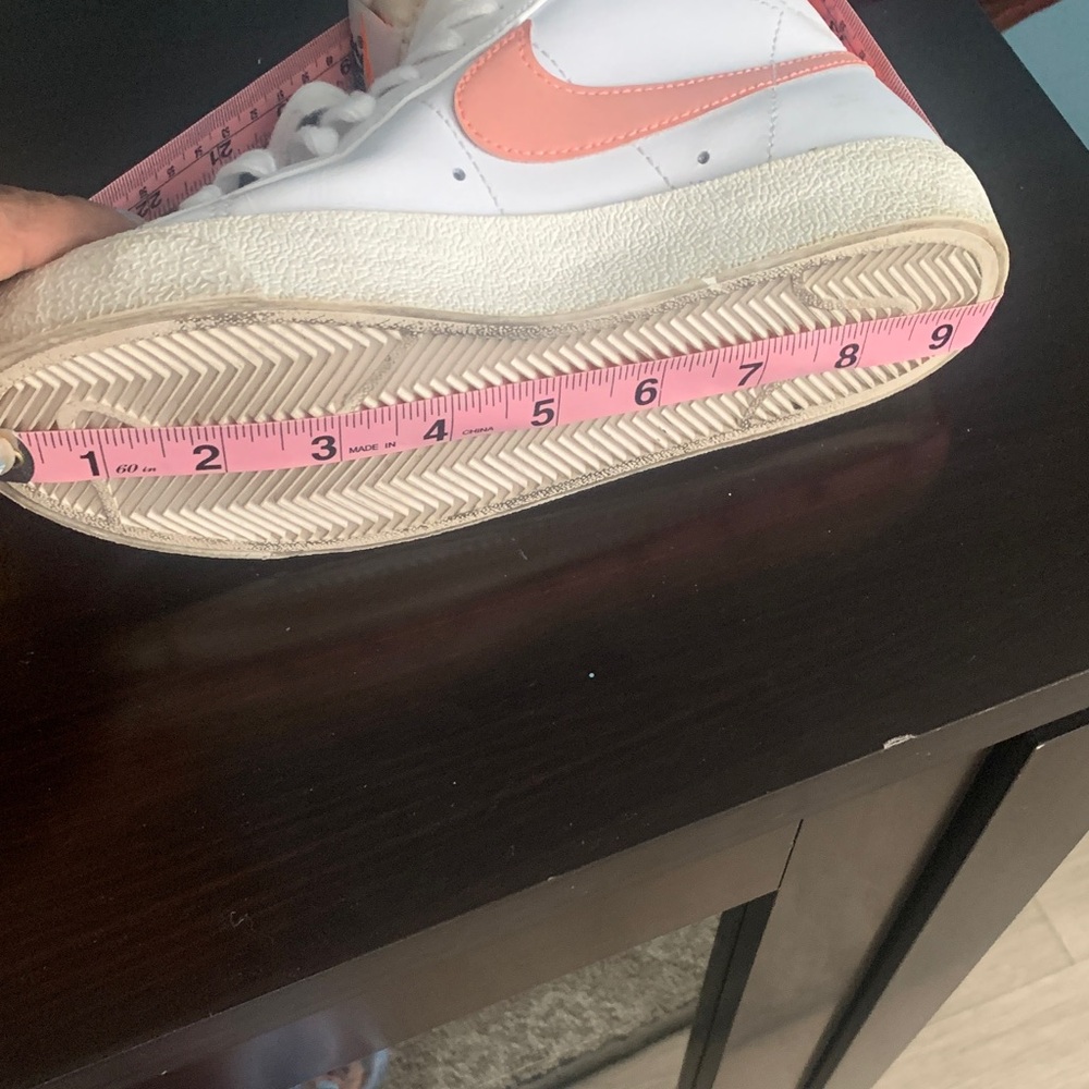 Girl Nike White and Pink High-Tops with Yellow Accents - Picture 6 of 6